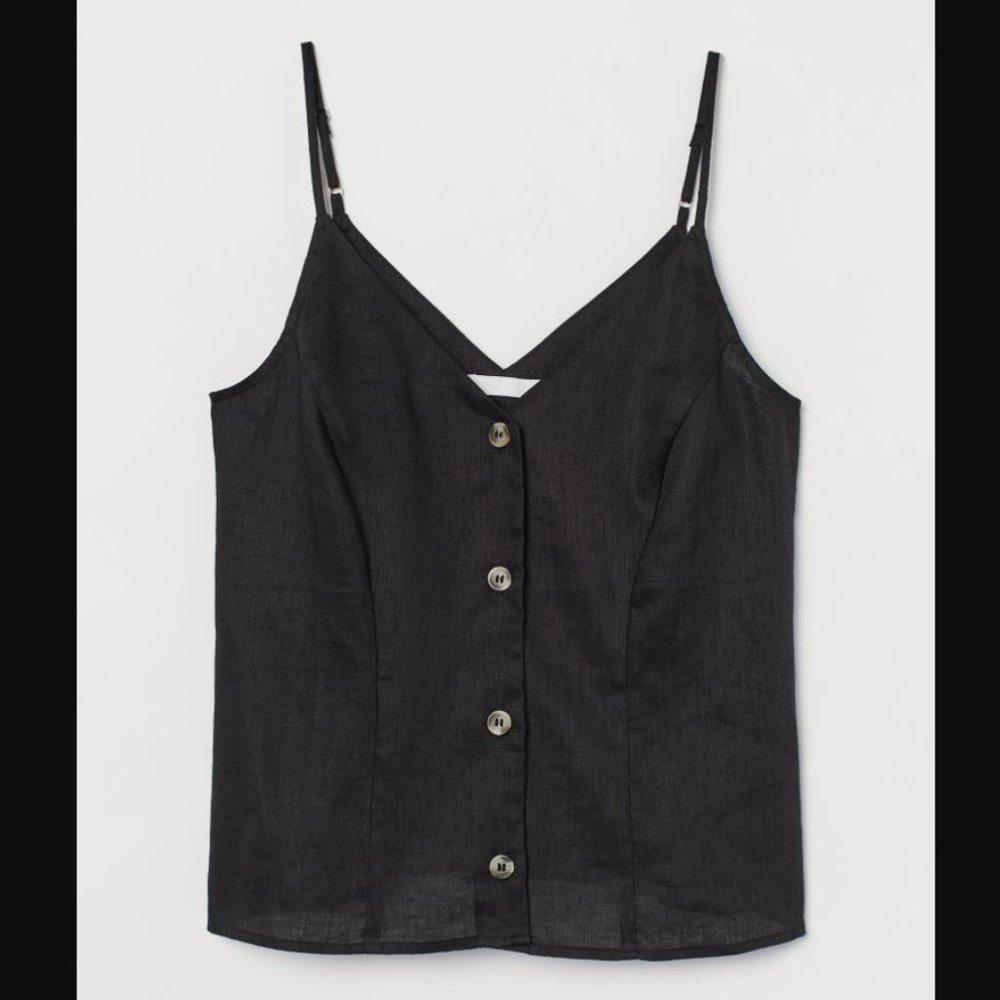 H&M Linen Adjustable Tank Top Size XS